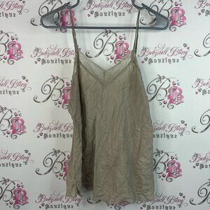 Love and liberty tank top 100% silk tan Chic Beige Camisole Top